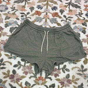 The North Face Heathered Green Athleisure Shorts